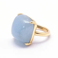 Bague MILKY Or jaune Aigue-marine