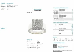 Bague mode en or blanc certifiée HRD avec diamants