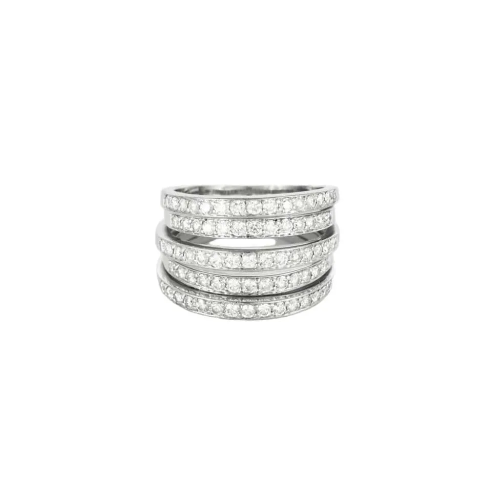 Bague moderne or blanc et diamants