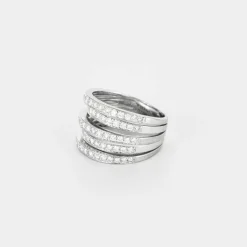 Bague moderne or blanc et diamants