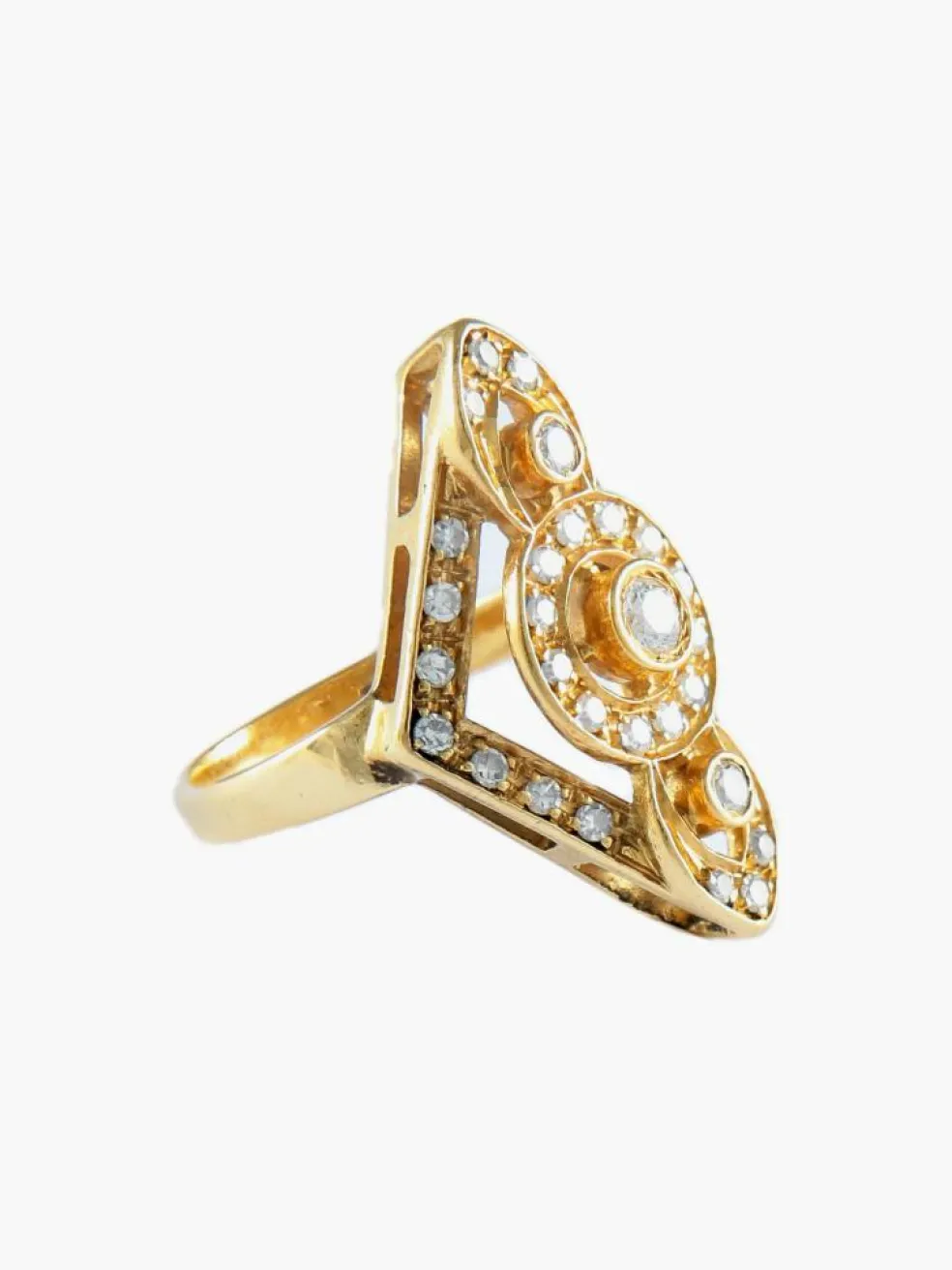 BAGUE MODERNE OR ET DIAMANTS
