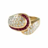 BAGUE MODERNE OR RUBIS & DIAMANTS