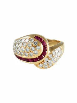 BAGUE MODERNE OR RUBIS & DIAMANTS