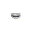 Bague Moderniste Or blanc Saphirs Diamants