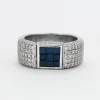 Bague Moderniste Saphirs Diamants