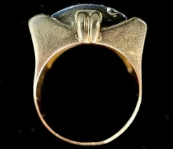 Bague modèle Tank d'époque 1940/50 or bicolore diamants