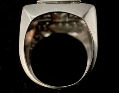 Bague modèle Tank or blanc diamants