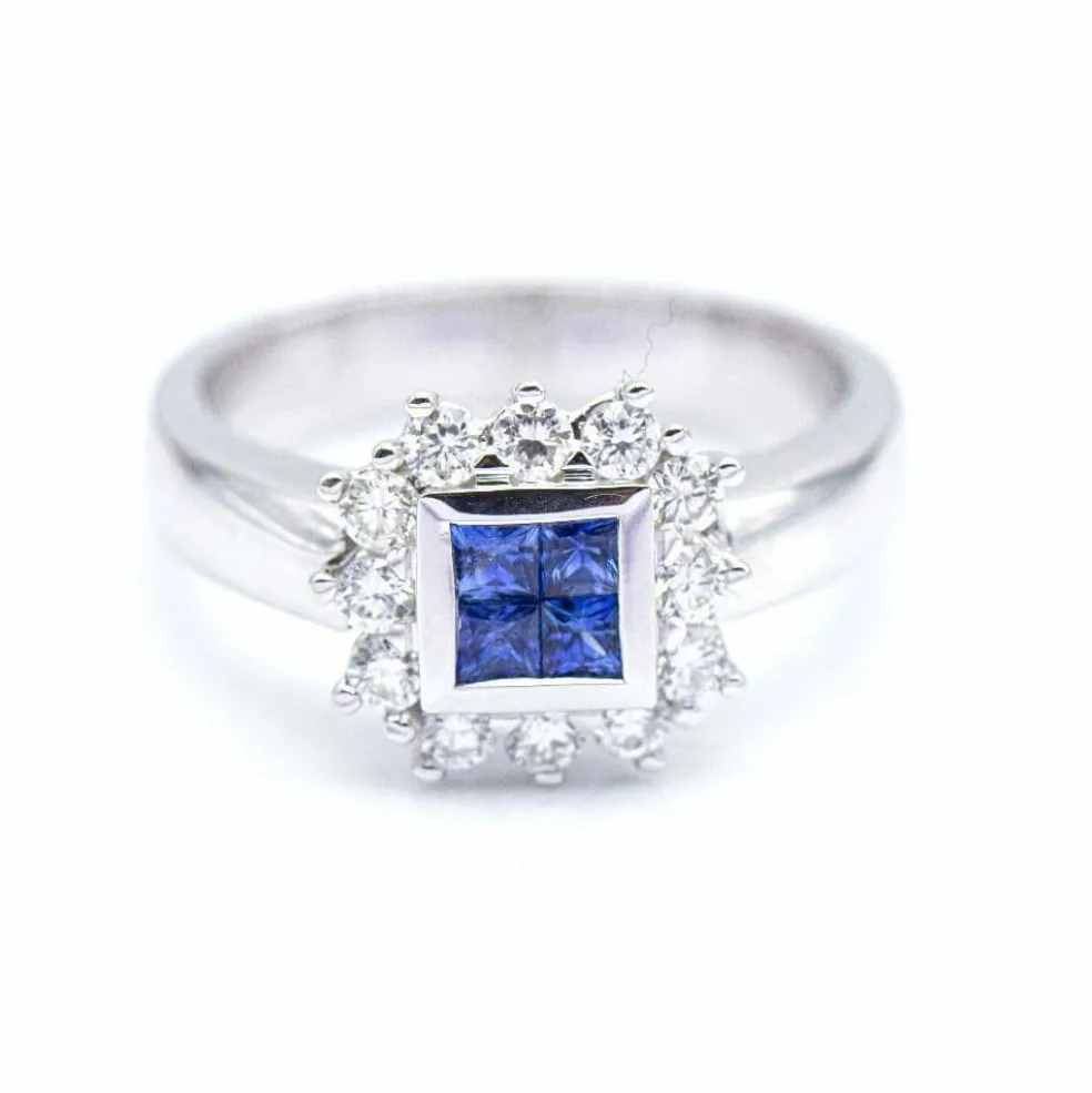 Bague MONACO avec diamants et saphirs