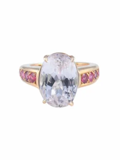 Bague Morganite Saphirs roses