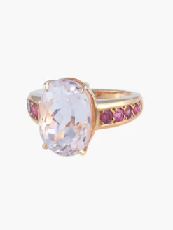 Bague Morganite Saphirs roses