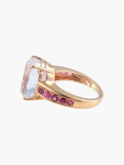 Bague Morganite Saphirs roses