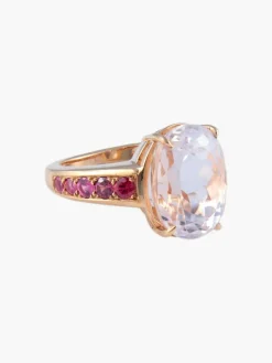 Bague Morganite Saphirs roses