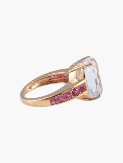 Bague Morganite Saphirs roses
