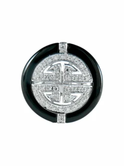 Bague Motif chinois Onyx Diamants
