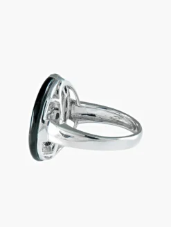 Bague Motif chinois Onyx Diamants