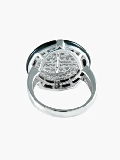 Bague Motif chinois Onyx Diamants