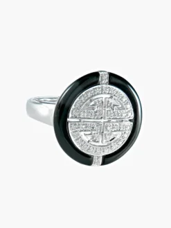 Bague Motif chinois Onyx Diamants