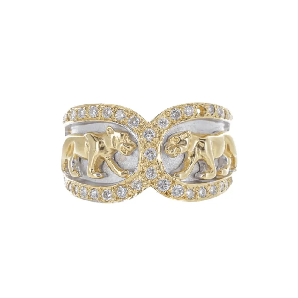 Bague Motif Panthère Or et Diamants