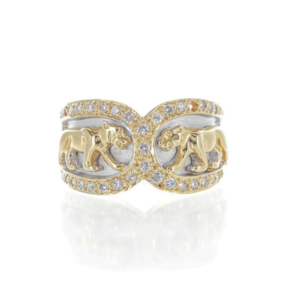 Bague Motif Panthère Or et Diamants