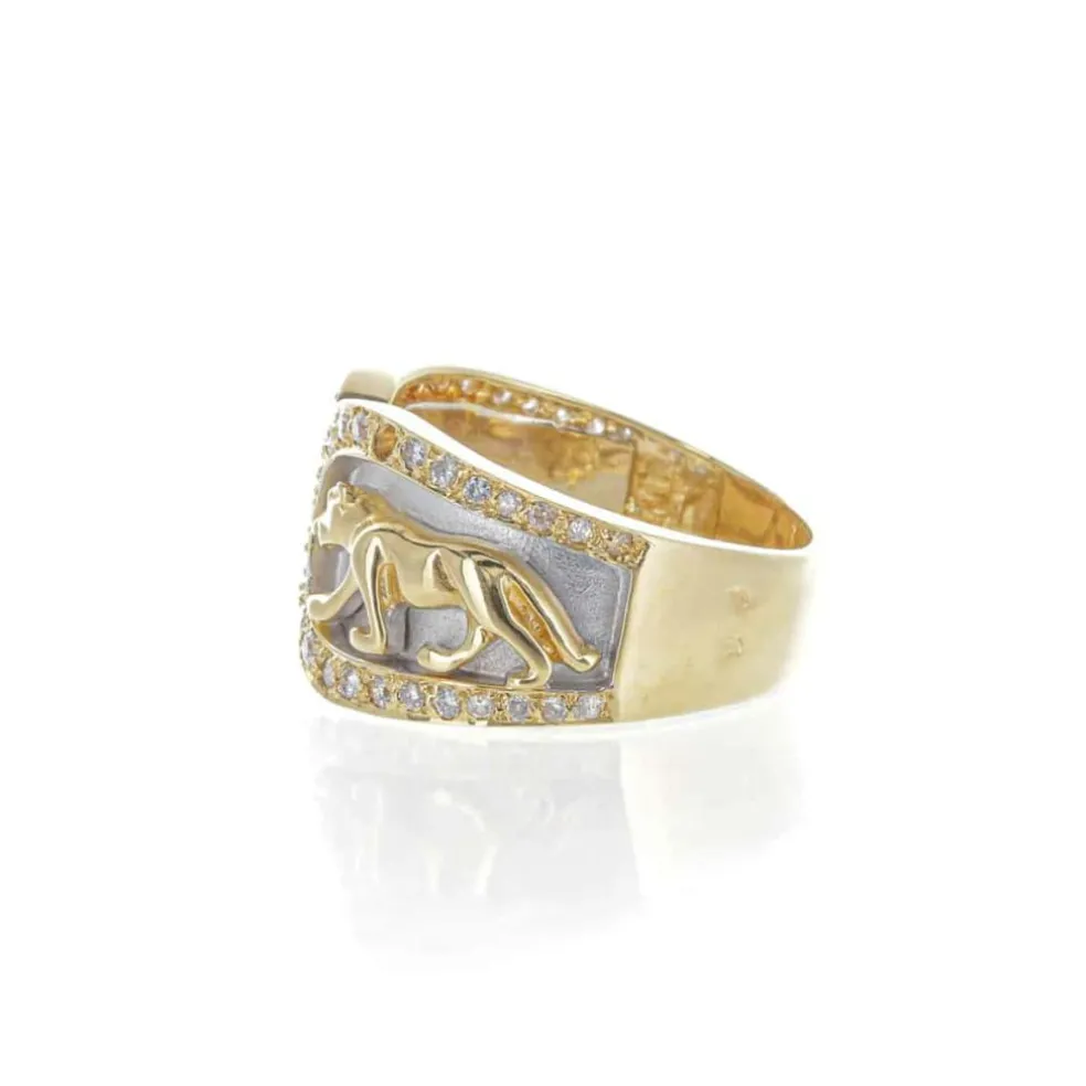 Bague Motif Panthère Or et Diamants