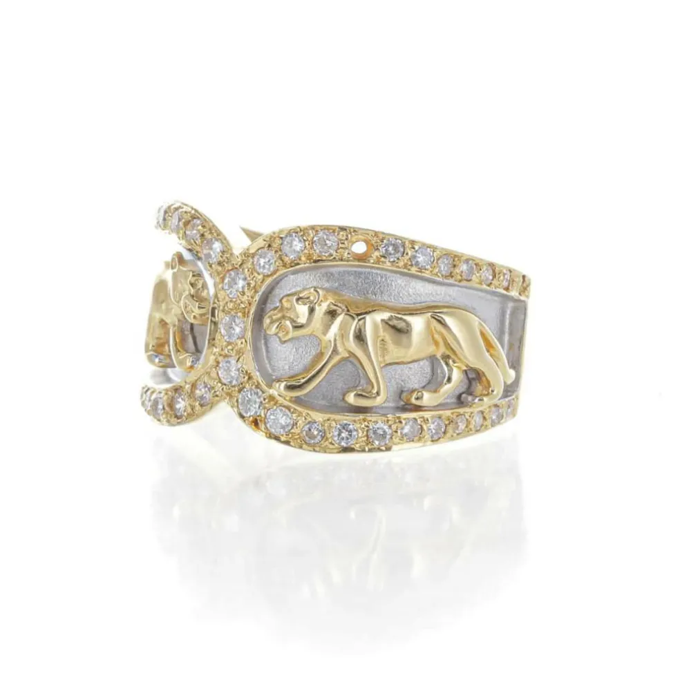 Bague Motif Panthère Or et Diamants