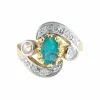 Bague Mouvementée Emeraude Diamants