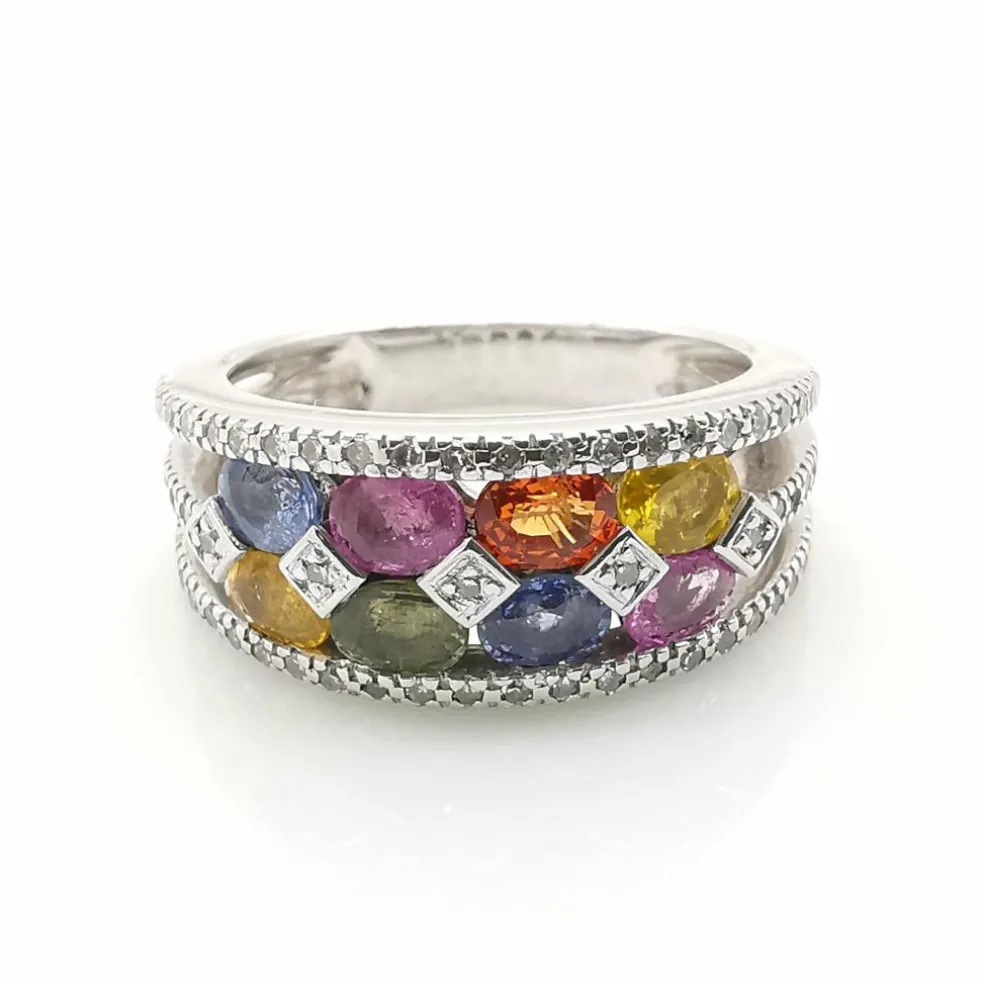 Bague multi-pierres précieuses