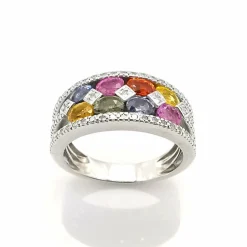 Bague multi-pierres précieuses