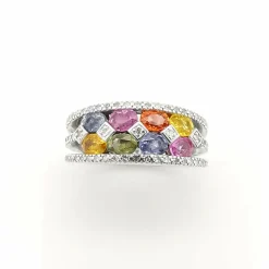 Bague multi-pierres précieuses
