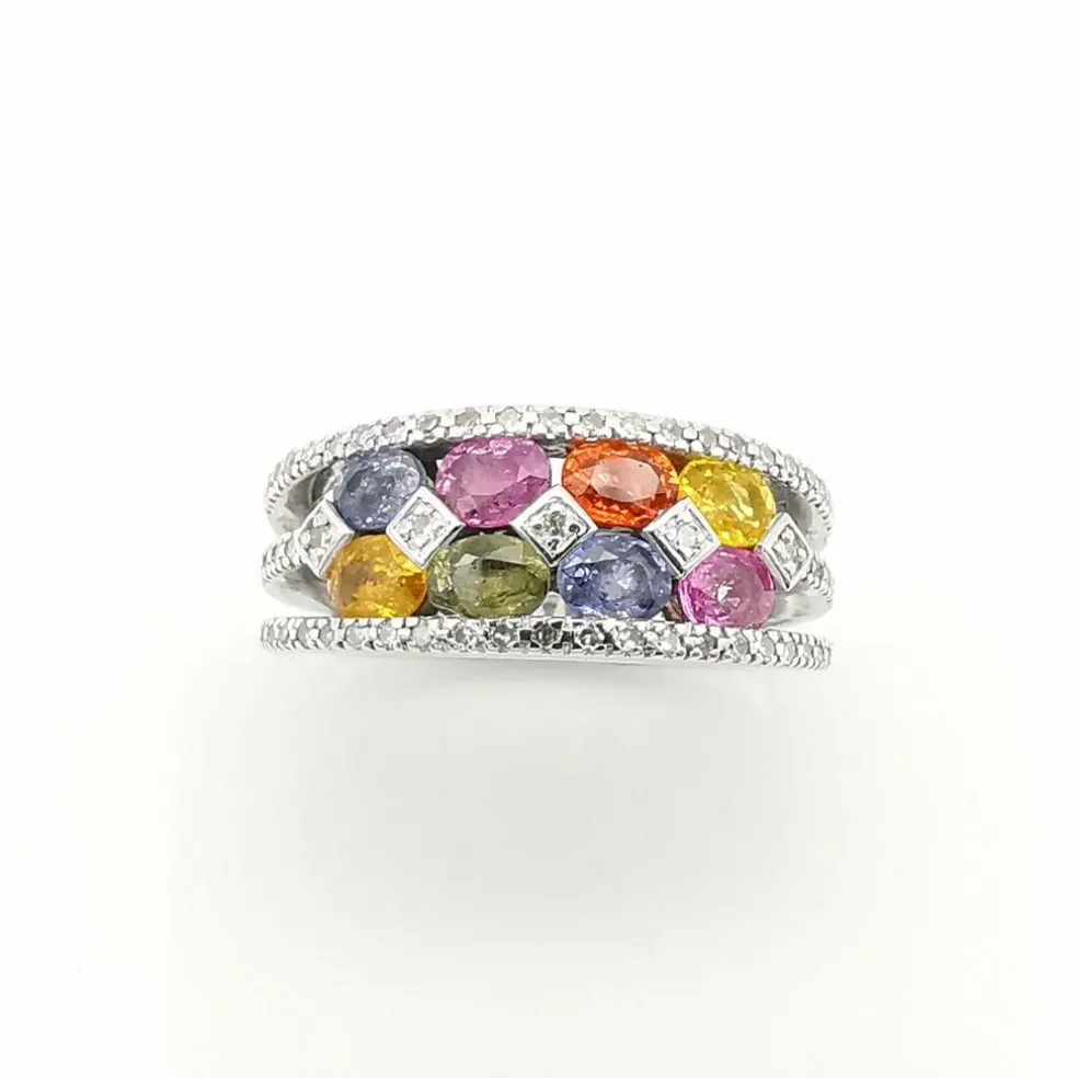 Bague multi-pierres précieuses