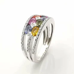 Bague multi-pierres précieuses