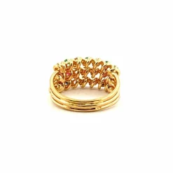 Bague multi-pierres spirales or jaune