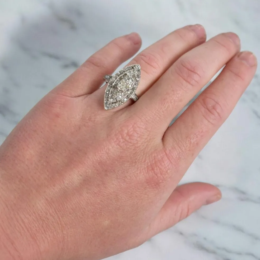Bague Navette Diamants 4 carats