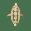 Bague navette or jaune et diamants anciens