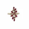 Bague Navette Rubis Diamants