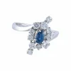 Bague Navette Saphir et Diamants