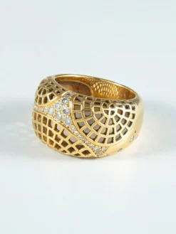 Bague Nid d'abeille et diamants