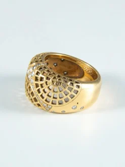 Bague Nid d'abeille et diamants