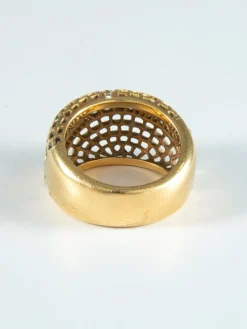 Bague Nid d'abeille et diamants