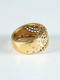 Bague Nid d'abeille et diamants