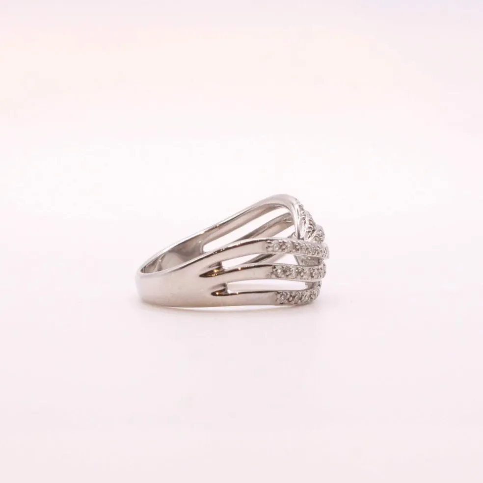 Bague Noeud de Diamants or blanc 18k