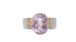 Bague noeud améthyste et diamants