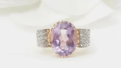 Bague noeud améthyste et diamants