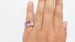 Bague noeud améthyste et diamants