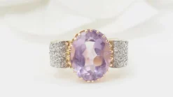 Bague noeud améthyste et diamants
