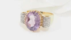 Bague noeud améthyste et diamants