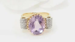 Bague noeud améthyste et diamants