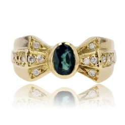 Bague noeud d'occasion saphir diamants