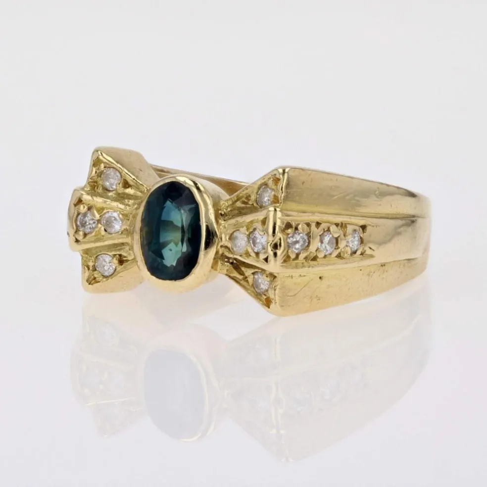 Bague noeud d'occasion saphir diamants