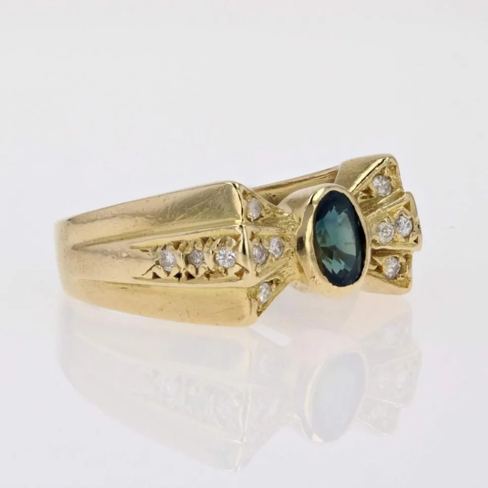 Bague noeud d'occasion saphir diamants